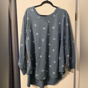 Blue floral sweater
